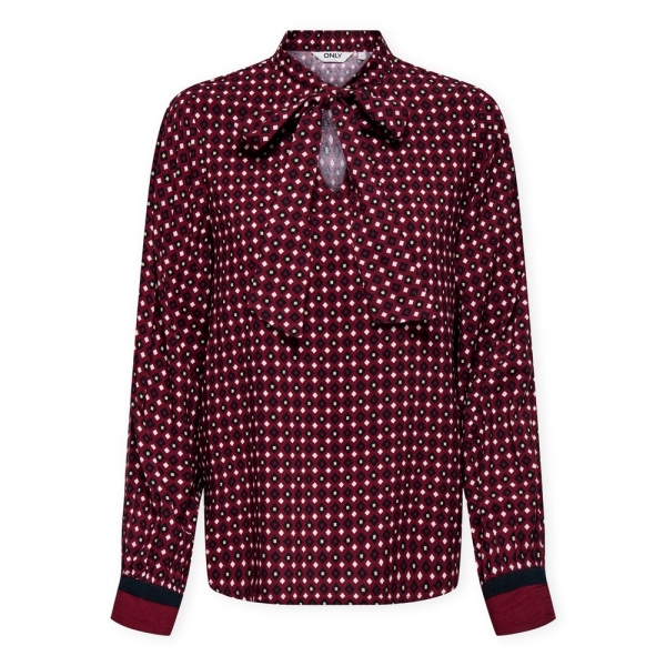 ONLY Camisa Veda Border - Zinfandel