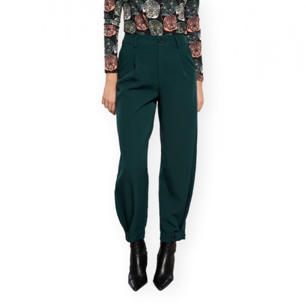 MINUETO Gatto Trousers - Dark Green