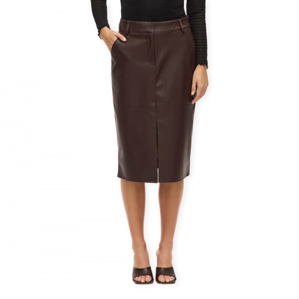 VILA Noos Dagmar Midi Skirt - Coffee...