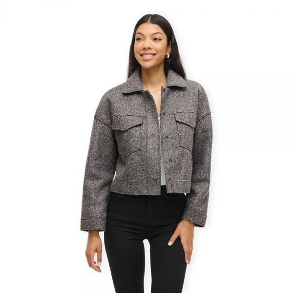 VILA Casaco Franca - Medium Grey Melange