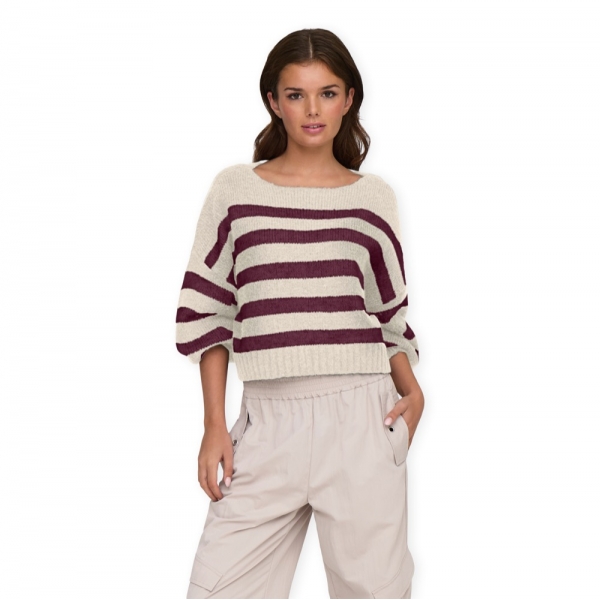 ONLY Aya Life Knit - Birch/Mauve Wine