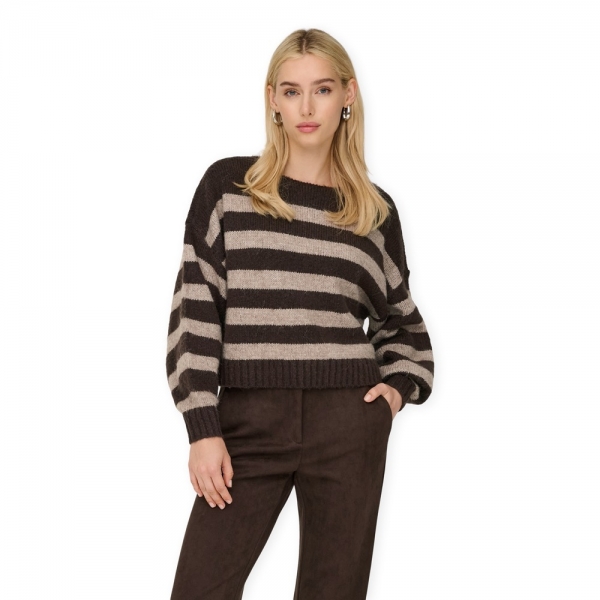 ONLY Aya Life Knit - Seal Brown/Fungi