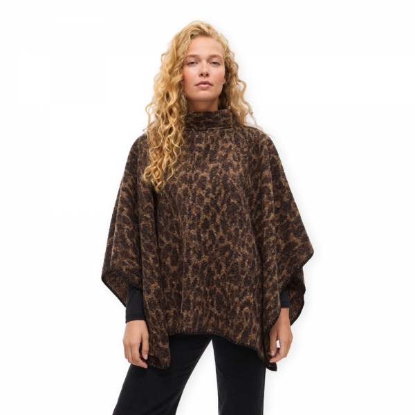 VILA Poncho Pauline - Black Beauty/Leo