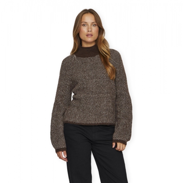 VILA Noos Lory High Knit - Coffee Bean