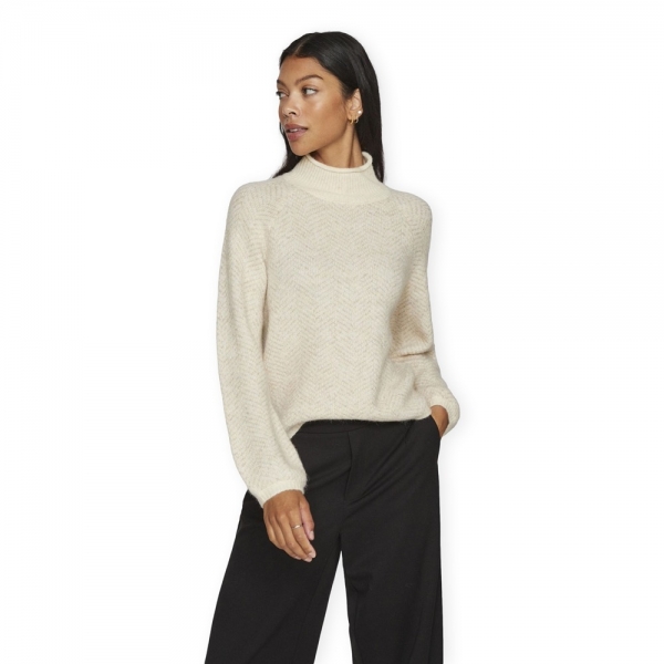 VILA Noos Lory High Knit - Eggnog