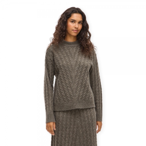 VILA Malha Relli Highneck - Falcon