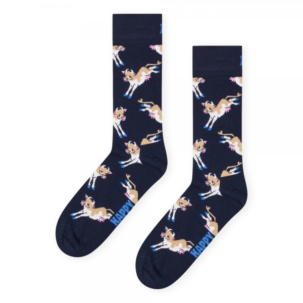 HAPPY SOCKS Meias Cow - Navy