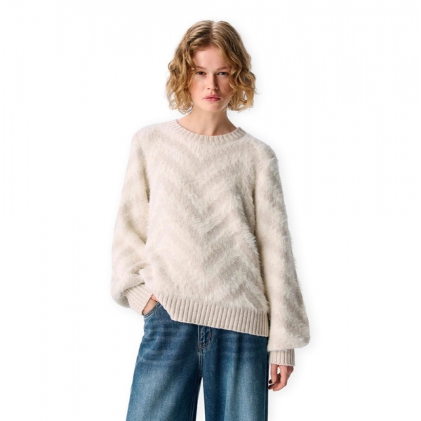 OBJECT Noos Hollow Knit - White Sand