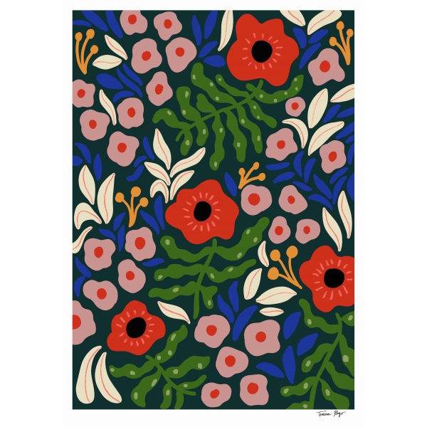 TERESA REGO STUDIO Green Poppies Print