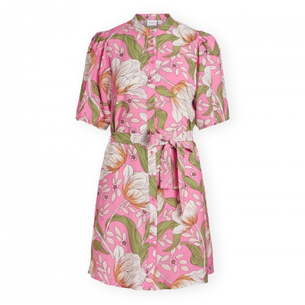 VILA Vestido Nicka 2/4 - Fuchsia Pink
