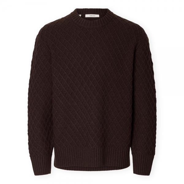 SELECTED Patric Edit Knit - Chocolate...