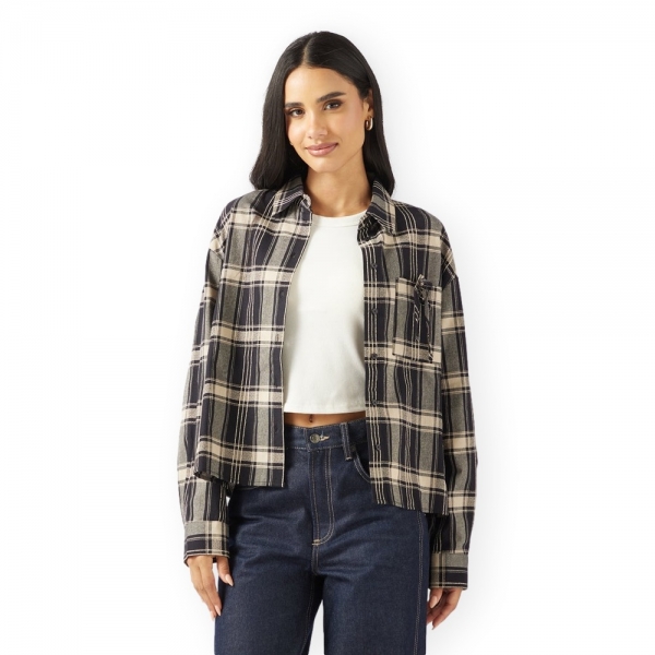 ONLY Camisa Agda Short - Fog/Sky Cap