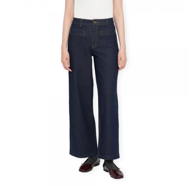 VILA Brenda Wide Jeans - Dark Blue Denim