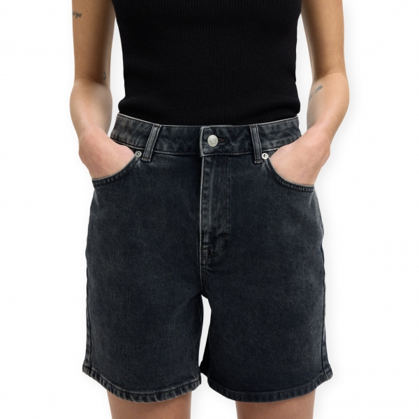 SELECTED W Calções Krista - Black Denim