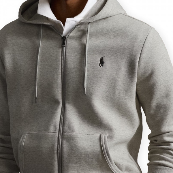 POLO RALPH LAUREN Double-Knit Full-Zip Hoodie - Grey Heather - Mau