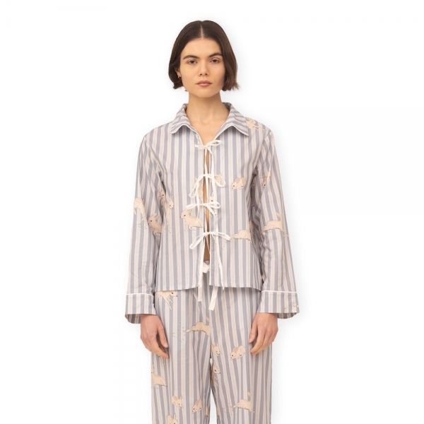 CARMEN SAYS Bambi Pajama Shirt - Blue...