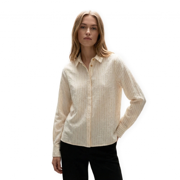 VILA Camisa Addie - Birch/Tapenade