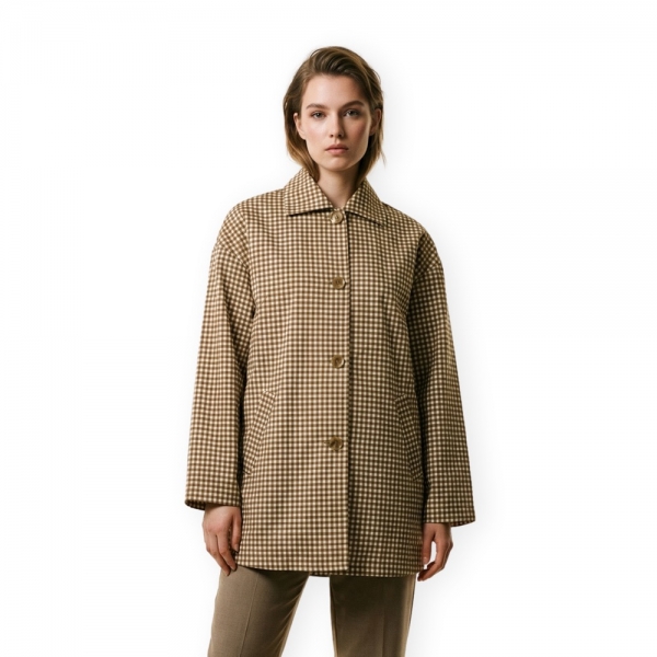 VILA Peary Check Jacket - Snow...