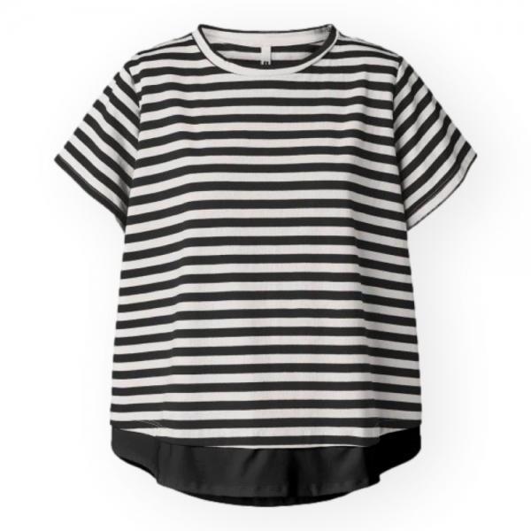 WENDY TRENDY Top 220692 - Black/Ecru