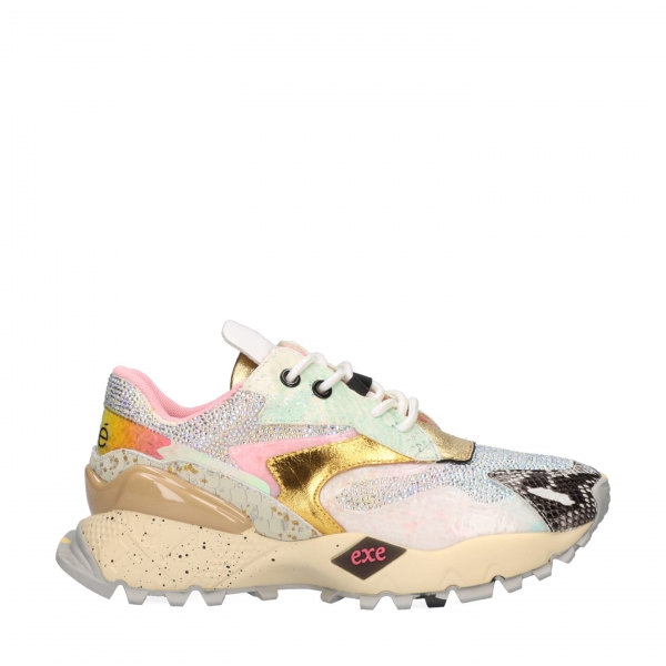 EXÉ Sneakers 134-8 - Gold/White/Pink...
