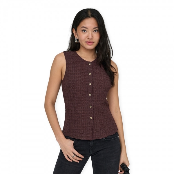 ONLY Noos Top Ilse - Deep Mahogany