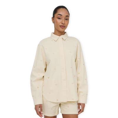 ONLY Camisa Vera Heart - Ecru