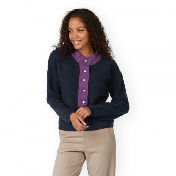 VILA Chino Cardigan - Total Eclipse