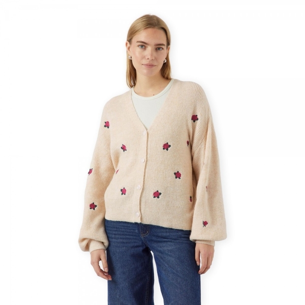 YAS Noos Fleur Cardigan - Birch/Bouquet