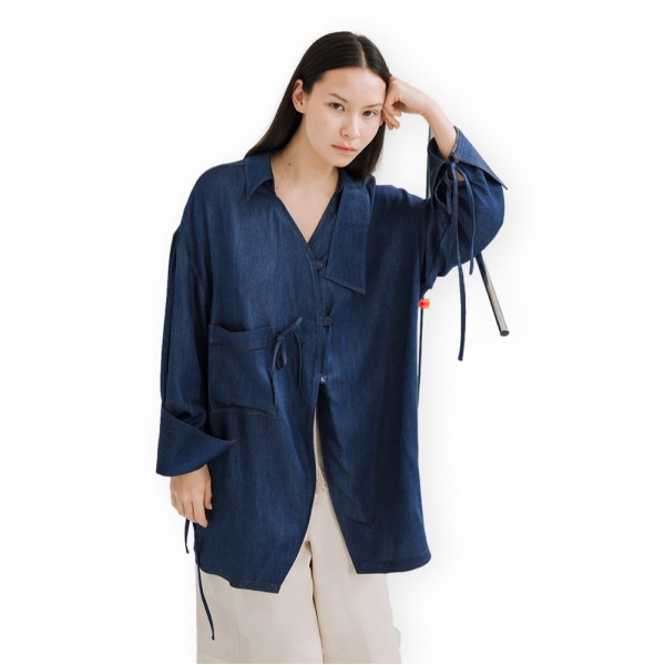 MIRAKAYA Camisa Raw  - Blue Denim