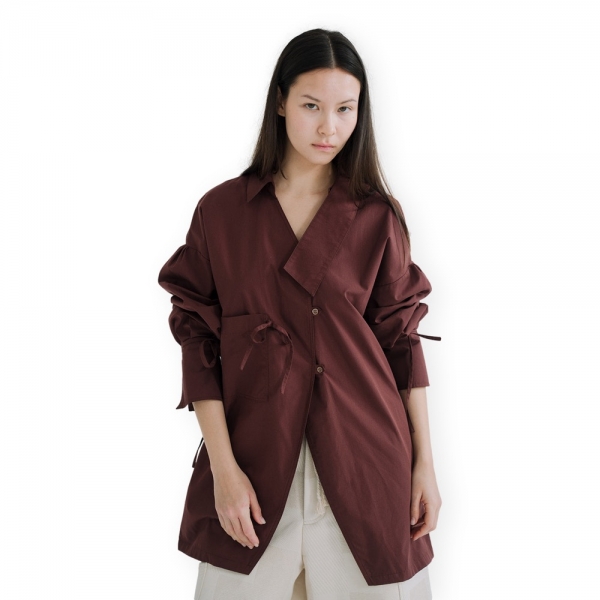 MIRAKAYA Raw Shirt - Brown