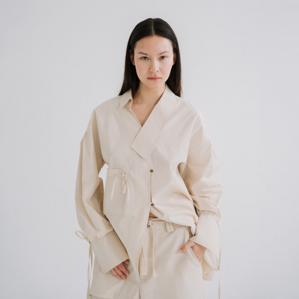MIRAKAYA Camisa Raw  - Bege