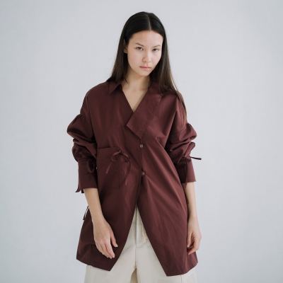 MIRAKAYA Raw Shirt - Brown