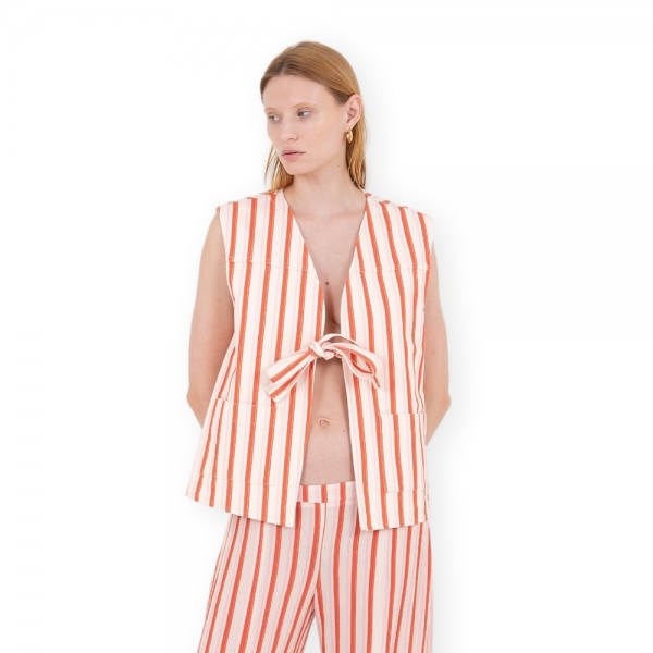 CARMEN SAYS Colete - Stripes Orange