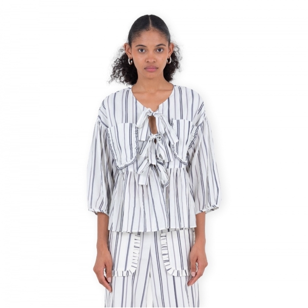 CARMEN SAYS Top - Stripes Gray