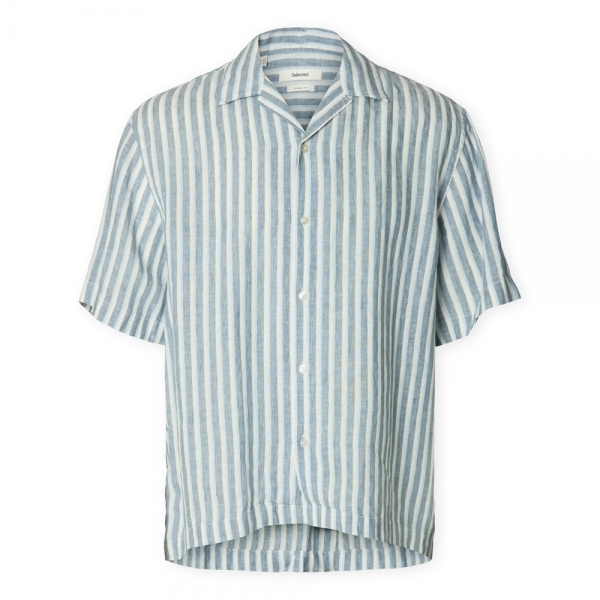 SELECTED RlxKylian Linen Shirt - Blue...