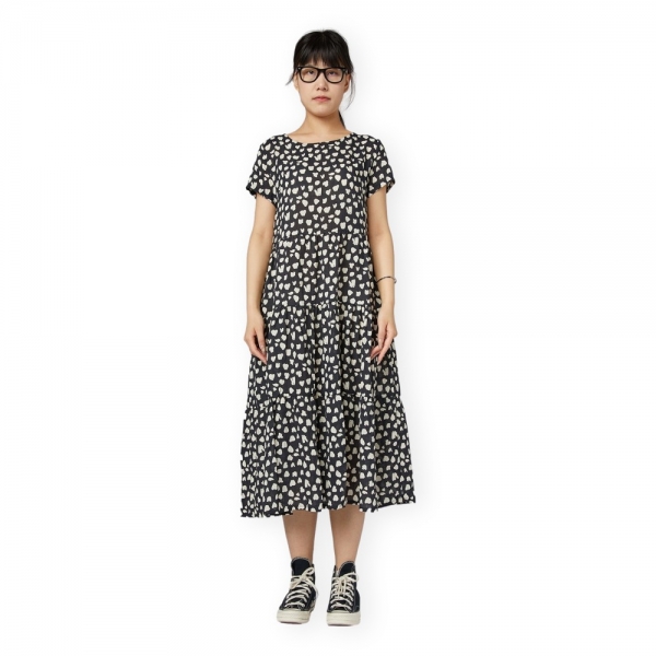 WENDY TRENDY Dress 250237 - Black/Ecru