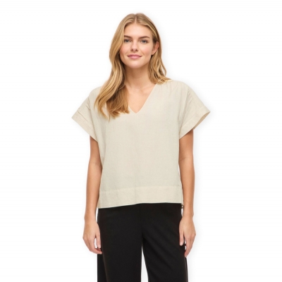 VILA Top Prisilla V-Neck -...
