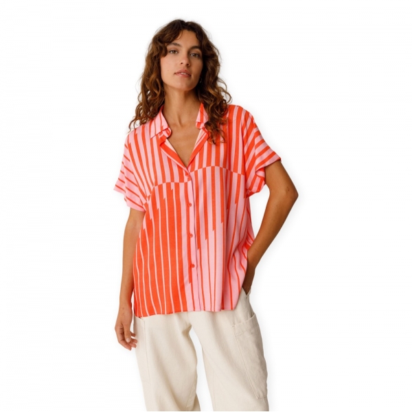 SKFK Aian Shirt - Stripes Orange