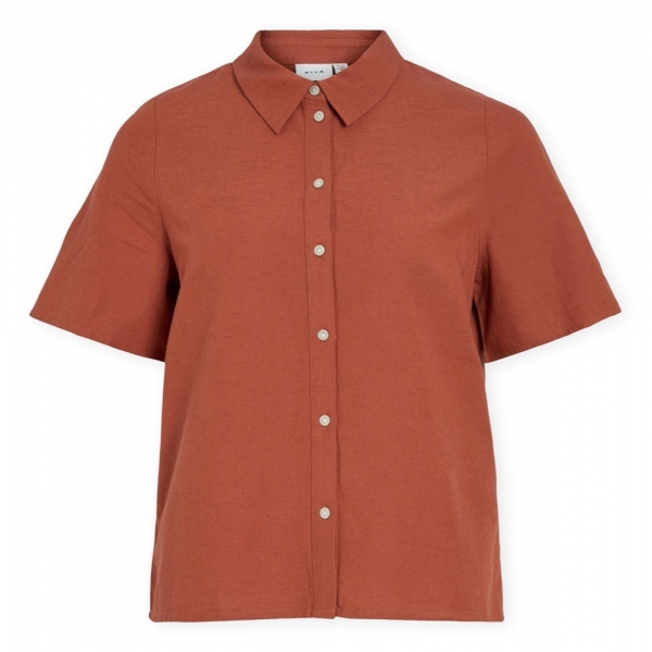 VILA Top Prisilla - Burnt Brick