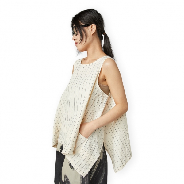 WENDY TRENDY Top 250193 - Ecru/Stripe