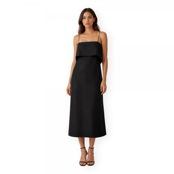 VILA Indira Midi Dress - Black