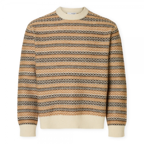 SELECTED Revy Knit - Egret/Chipmunk