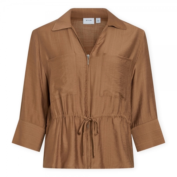 VILA Top Jobba V-Neck - Nuthatch