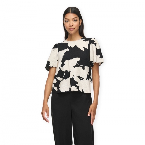 VILA Top Saskia - Black/Birch