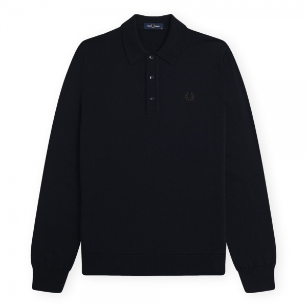 FRED PERRY Polo Long Sleeve Knitted...