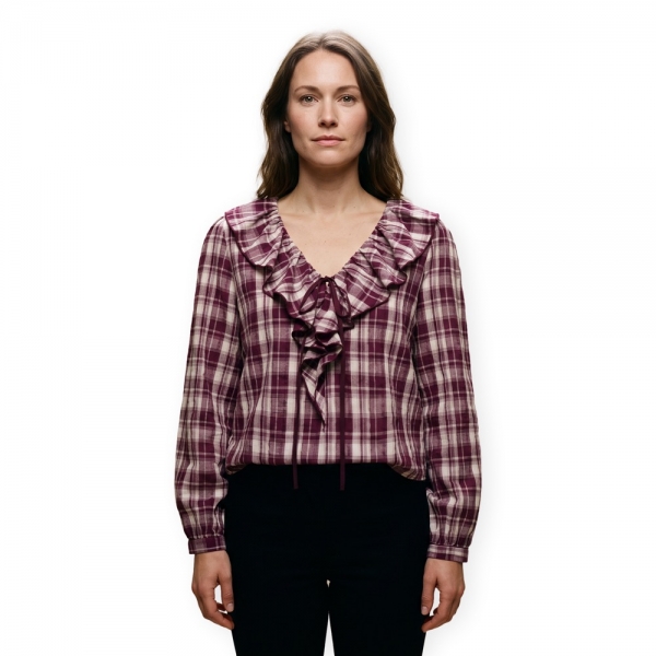 ONLY Top Nimu Kanika - Fig/Fig Checks
