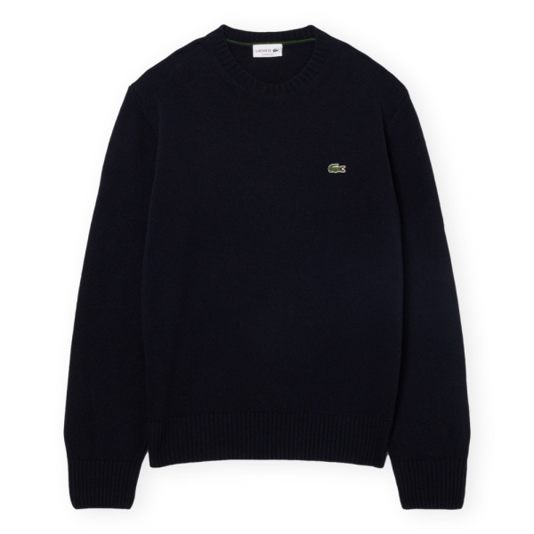 LACOSTE Wool Crew Neck Knit - Blue...