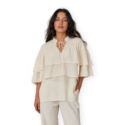 VILA Top Flowy - Birch