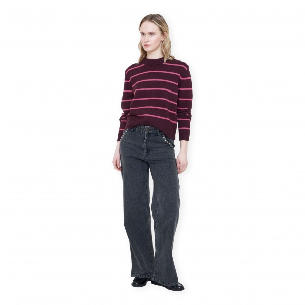 WILD PONY 10636 Knit - Aubergine/Pink