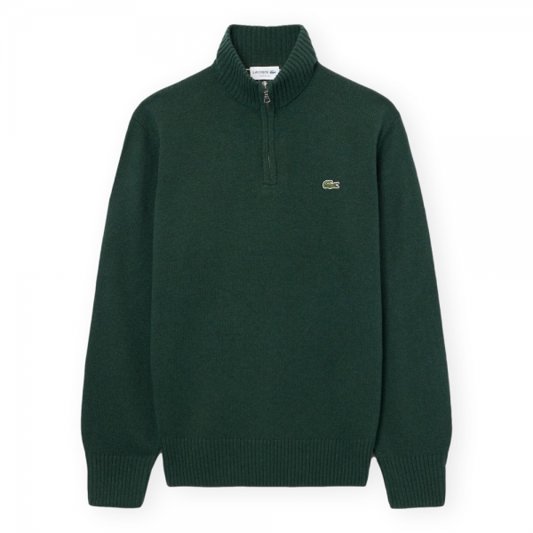 LACOSTE Malha Zipped High Neck Wool -...